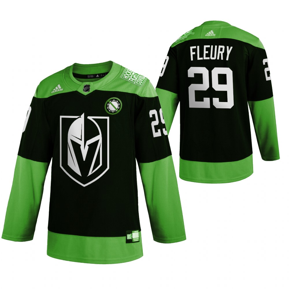 Vegas Golden Knights #29 Marc-Andre Fleury Men Adidas Green Hockey Fight nCoV Limited NHL Jersey->more nhl jerseys->NHL Jersey